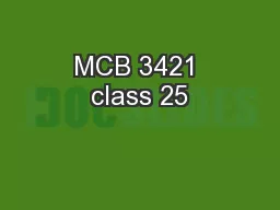 MCB 3421 class 25