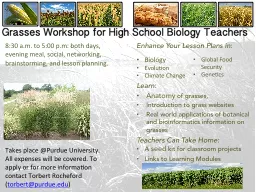 Grasses Workshop for High School Biology Teachers