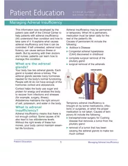 Managing Adrenal Insufficiency This information was de