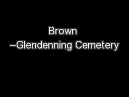 Brown –Glendenning Cemetery