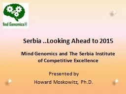 Serbia ..Looking Ahead to 2015