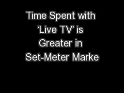 Time Spent with ‘Live TV’ is Greater in Set-Meter Marke