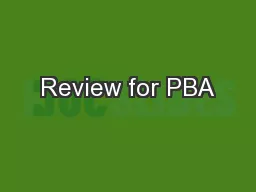 Review for PBA