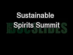 Sustainable Spirits Summit