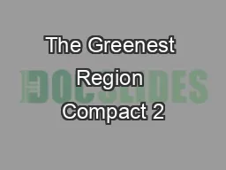 The Greenest Region Compact 2