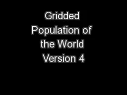 Gridded Population of the World Version 4