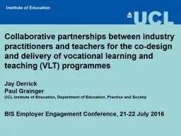 Collaborative partnerships between industry practitioners a