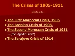 The Crises of 1905-1911