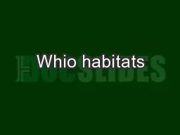 Whio habitats
