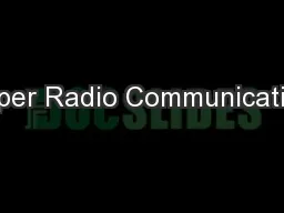 Proper Radio Communications