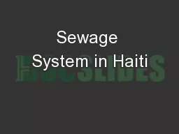 Sewage System in Haiti