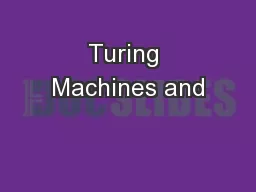 Turing Machines and
