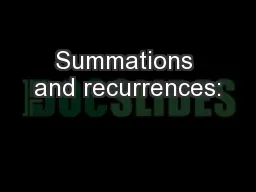 Summations and recurrences: