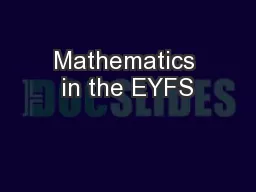 Mathematics in the EYFS