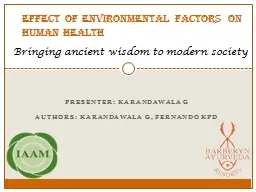 Effect of environmental factors on human health