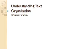 Understanding Text Organization
