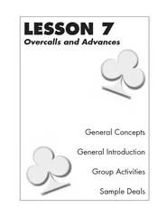 LESSON  Overcalls and Advances General Concepts Genera