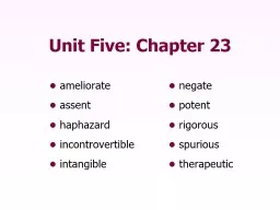 Unit Five: Chapter 23