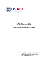 ADS Chapter  Program Funded Advances Partial Revision