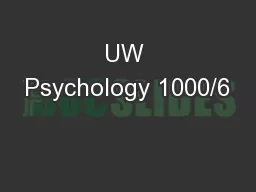 UW Psychology 1000/6