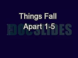Things Fall Apart 1-5