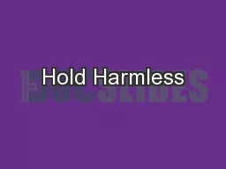 Hold Harmless