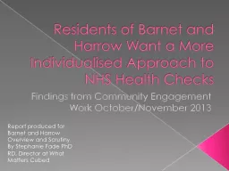 Residents of Barnet and Harrow Want a More Individualised A