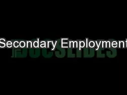Secondary Employment