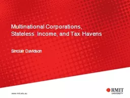 Multinational Corporations, Stateless Income, and Tax Haven