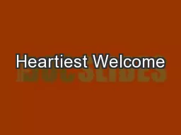 Heartiest Welcome