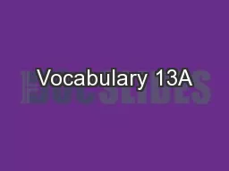 Vocabulary 13A