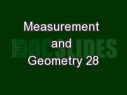 Measurement and Geometry 28