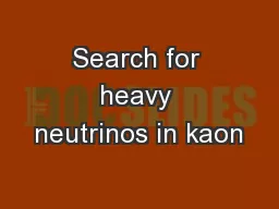 Search for heavy neutrinos in kaon