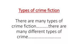 Types of crime fiction