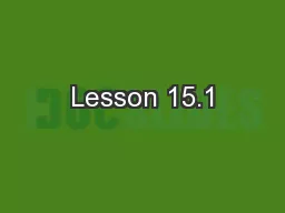 Lesson 15.1