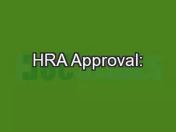 HRA Approval:
