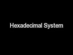 Hexadecimal System