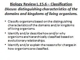 Biology Review L.15.6 – Classification
