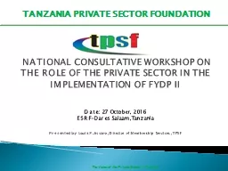 NATIONAL CONSULTATIVE WORKSHOP ON THE ROLE OF THE PRIVATE