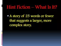 Hint Fiction – What Is It?