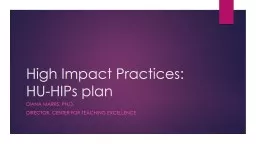 High Impact Practices: HU-HIPs plan