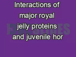 Interactions of major royal jelly proteins and juvenile hor