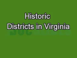 Historic Districts in Virginia