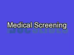 Medical Screening