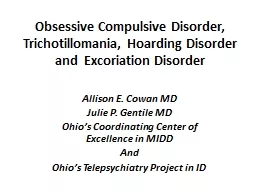 Obsessive Compulsive Disorder, Trichotillomania, Hoarding D