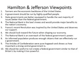 Hamilton & Jefferson Viewpoints