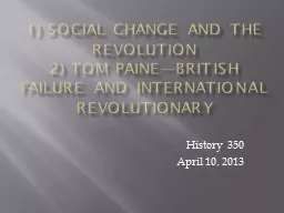1) How Revolutionary was the revolution?