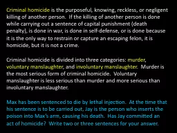 Criminal homicide
