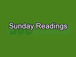 Sunday Readings