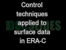 Quality Control techniques applied to surface data in ERA-C